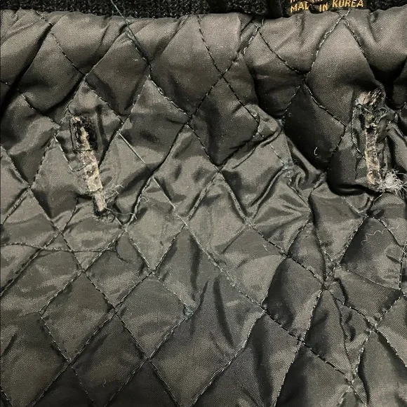 Vintage Men's Black Leather motorcycle padded quilted Jacket - Picture 10 of 13